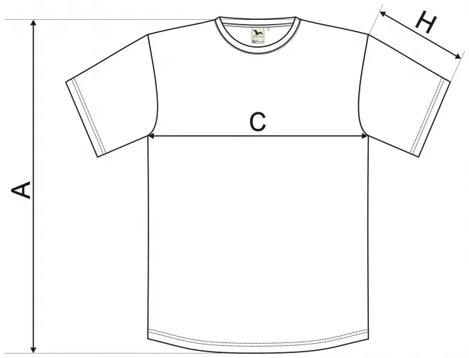 Pánské triko, organická bavlna - tabulka velikostí